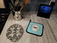 Load image into Gallery viewer, Checkerboard Blue Pekingese Pot Holders - Set of 2 - Heat-Resistant Kitchen Essentials BB1159PTHD