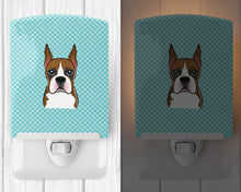 Load image into Gallery viewer, Checkerboard Blue Boxer Ceramic Night Light BB1161CNL