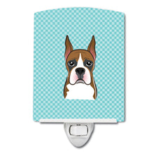 Load image into Gallery viewer, Checkerboard Blue Boxer Ceramic Night Light BB1161CNL