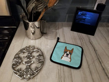 Load image into Gallery viewer, Checkerboard Blue Boxer Pot Holders - Set of 2 - Heat-Resistant Kitchen Essentials BB1161PTHD