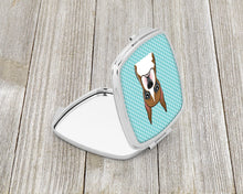Load image into Gallery viewer, Checkerboard Blue Boxer Compact Mirror – Stylish Purse Mirror with Artistic Covers BB1161SCM