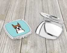 Load image into Gallery viewer, Checkerboard Blue Boxer Compact Mirror – Stylish Purse Mirror with Artistic Covers BB1161SCM