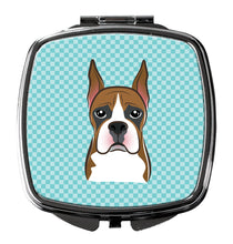 Load image into Gallery viewer, Checkerboard Blue Boxer Compact Mirror – Stylish Purse Mirror with Artistic Covers BB1161SCM