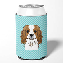 Load image into Gallery viewer, Checkerboard Blue Cavalier Spaniel Can or Bottle Hugger BB1162CC