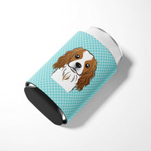 Load image into Gallery viewer, Checkerboard Blue Cavalier Spaniel Can or Bottle Hugger BB1162CC