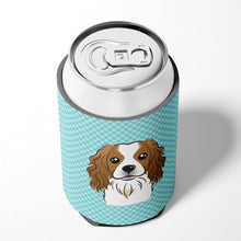 Load image into Gallery viewer, Checkerboard Blue Cavalier Spaniel Can or Bottle Hugger BB1162CC