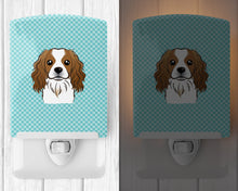 Load image into Gallery viewer, Checkerboard Blue Cavalier Spaniel Ceramic Night Light BB1162CNL