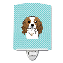 Load image into Gallery viewer, Checkerboard Blue Cavalier Spaniel Ceramic Night Light BB1162CNL