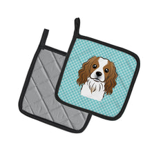Load image into Gallery viewer, Checkerboard Blue Cavalier Spaniel Pot Holders - Set of 2 - Heat-Resistant Kitchen Essentials BB1162PTHD