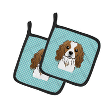 Load image into Gallery viewer, Checkerboard Blue Cavalier Spaniel Pot Holders - Set of 2 - Heat-Resistant Kitchen Essentials BB1162PTHD
