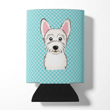Load image into Gallery viewer, Checkerboard Blue Westie Can or Bottle Hugger BB1164CC