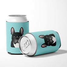 Load image into Gallery viewer, Checkerboard Blue French Bulldog Can or Bottle Hugger BB1165CC