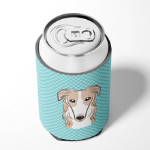 Load image into Gallery viewer, Checkerboard Blue Borzoi Can or Bottle Hugger BB1166CC