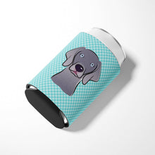 Load image into Gallery viewer, Checkerboard Blue Weimaraner Can or Bottle Hugger BB1169CC
