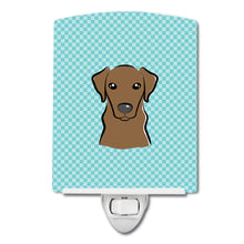 Load image into Gallery viewer, Checkerboard Blue Chocolate Labrador Ceramic Night Light BB1172CNL