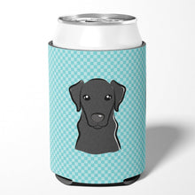 Load image into Gallery viewer, Checkerboard Blue Black Labrador Can or Bottle Hugger BB1173CC