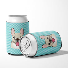 Load image into Gallery viewer, Checkerboard Blue French Bulldog Can or Bottle Hugger BB1176CC