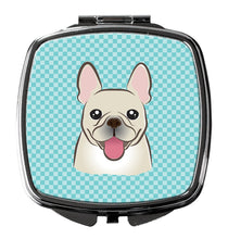 Load image into Gallery viewer, Checkerboard Blue French Bulldog Compact Mirror – Stylish Purse Mirror with Artistic Covers BB1176SCM