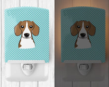 Load image into Gallery viewer, Checkerboard Blue Beagle Ceramic Night Light BB1177CNL