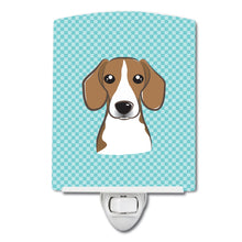 Load image into Gallery viewer, Checkerboard Blue Beagle Ceramic Night Light BB1177CNL