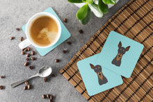 Load image into Gallery viewer, Checkerboard Blue Min Pin Coasters - Set of 4 Lightweight Foam, Absorbent Drink Coasters BB1178FC