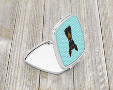 Load image into Gallery viewer, Checkerboard Blue Min Pin Compact Mirror – Stylish Purse Mirror with Artistic Covers BB1178SCM