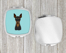 Load image into Gallery viewer, Checkerboard Blue Min Pin Compact Mirror – Stylish Purse Mirror with Artistic Covers BB1178SCM