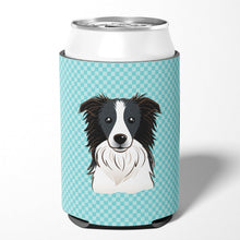 Load image into Gallery viewer, Checkerboard Blue Border Collie Can or Bottle Hugger BB1179CC
