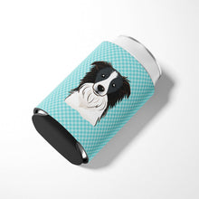 Load image into Gallery viewer, Checkerboard Blue Border Collie Can or Bottle Hugger BB1179CC