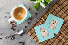 Load image into Gallery viewer, Checkerboard Blue Afghan Hound Coasters - Set of 4 Lightweight Foam, Absorbent Drink Coasters BB1182FC