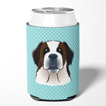 Load image into Gallery viewer, Checkerboard Blue Saint Bernard Can or Bottle Hugger BB1184CC