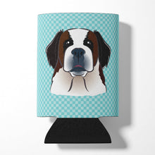 Load image into Gallery viewer, Checkerboard Blue Saint Bernard Can or Bottle Hugger BB1184CC