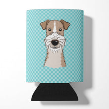 Load image into Gallery viewer, Checkerboard Blue Wire Haired Fox Terrier Can or Bottle Hugger BB1185CC