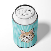 Load image into Gallery viewer, Checkerboard Blue Chihuahua Can or Bottle Hugger BB1189CC