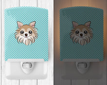 Load image into Gallery viewer, Checkerboard Blue Chihuahua Ceramic Night Light BB1189CNL