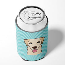 Load image into Gallery viewer, Checkerboard Blue Golden Retriever Can or Bottle Hugger BB1190CC