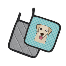 Load image into Gallery viewer, Checkerboard Blue Golden Retriever Pot Holders - Set of 2 - Heat-Resistant Kitchen Essentials BB1190PTHD