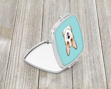 Load image into Gallery viewer, Checkerboard Blue Corgi Compact Mirror – Stylish Purse Mirror with Artistic Covers BB1191SCM