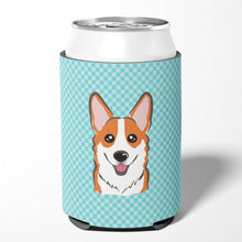 Load image into Gallery viewer, Checkerboard Blue Corgi Can or Bottle Hugger BB1192CC