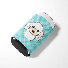 Load image into Gallery viewer, Checkerboard Blue White Poodle Can or Bottle Hugger BB1195CC