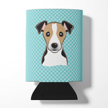 Load image into Gallery viewer, Checkerboard Blue Jack Russell Terrier Can or Bottle Hugger BB1199CC
