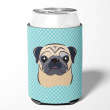 Load image into Gallery viewer, Checkerboard Blue Fawn Pug Can or Bottle Hugger BB1200CC