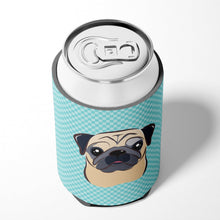 Load image into Gallery viewer, Checkerboard Blue Fawn Pug Can or Bottle Hugger BB1200CC