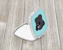 Load image into Gallery viewer, Checkerboard Blue Black Pug Compact Mirror – Stylish Purse Mirror with Artistic Covers BB1201SCM
