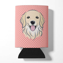 Load image into Gallery viewer, Checkerboard Pink Golden Retriever Can or Bottle Hugger BB1205CC