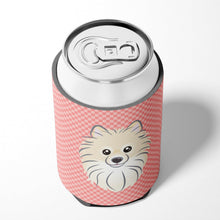 Load image into Gallery viewer, Checkerboard Pink Pomeranian Can or Bottle Hugger BB1207CC