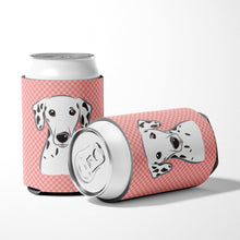 Load image into Gallery viewer, Checkerboard Pink Dalmatian Can or Bottle Hugger BB1210CC