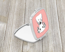Load image into Gallery viewer, Checkerboard Pink Dalmatian Compact Mirror – Stylish Purse Mirror with Artistic Covers BB1210SCM