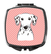 Load image into Gallery viewer, Checkerboard Pink Dalmatian Compact Mirror – Stylish Purse Mirror with Artistic Covers BB1210SCM
