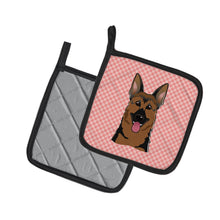 Load image into Gallery viewer, Checkerboard Pink German Shepherd Pot Holders - Set of 2 - Heat-Resistant Kitchen Essentials BB1211PTHD